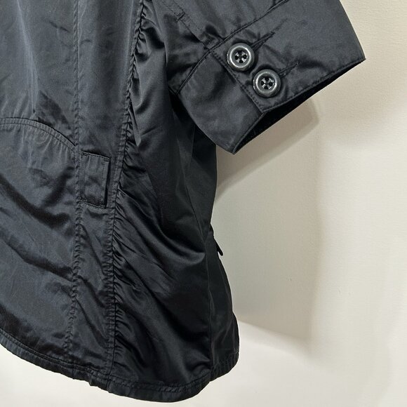 VENEZIA Womens 14/16 Vintage Black Satin Finish Short Sleeve Button Jacket - Picture 5 of 9